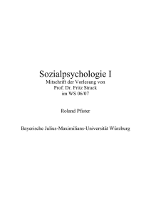 Sozialpsychologie I - Roland Pfister | Home