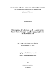 Chirurgische Ergebnisse nach neoadjuvanter Radiochemotherapie