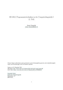 HS 2013: Programmiertechniken in der