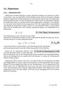 3.4. Magnetismus Z: Feld, Dipol, Drehmoment Z: Epot(θ) Z: Kraft im