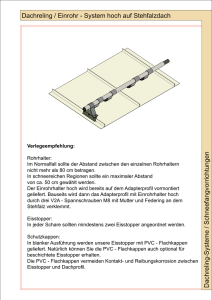 Dachreling / Einrohr - System hoch auf Stehfalzdach Dachreling
