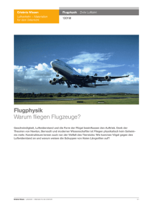 Flugphysik Warum fliegen Flugzeuge?