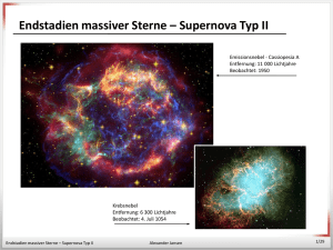 Endstadien massiver Sterne – Supernova Typ II