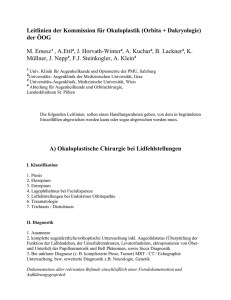 Leitlinien der Kommission für Okuloplastik (Orbita + Dakryologie