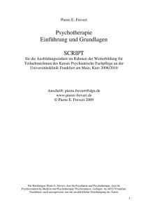 Pierre E. Frevert, Psychotherapie, Einführung und Grundlagen