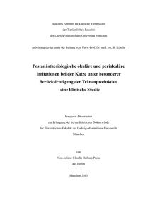 Postanästhesiologische okuläre und periokuläre Irritationen bei der