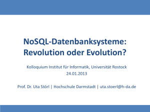 NoSQL-Datenbanksysteme - Fachbereich Informatik Hochschule