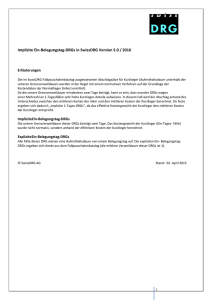 Liste der impliziten Ein-Belegungstag DRGs, SwissDRG Version 5.0