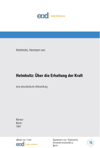 Helmholtz: Über die Erhaltung der Kraft