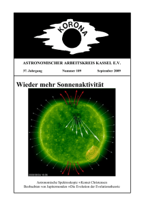 Wieder mehr Sonnenaktivität - Astronomischer Arbeitskreis Kassel