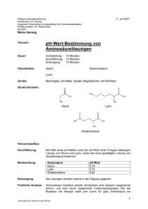 pH-Wert-Bestimmung von Aminosäurelösungen