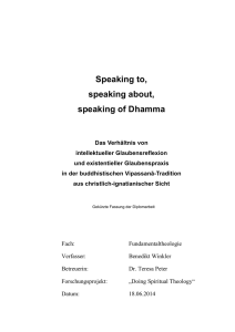 Speaking to, speaking about, speaking of Dhamma