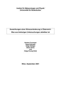 Institut für Meteorologie und Physik Universität für Bodenkultur