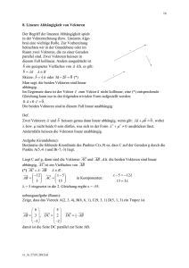 Lineare Abhängigkeit von Vektoren