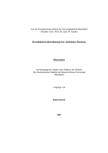 Krankheitswahrnehmung bei Alzheimer-Demenz