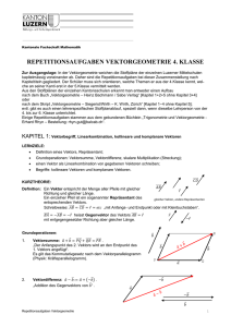 Vektorgeometrie - Lerntools Kantonsschule Willisau