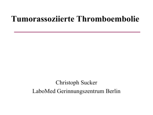 Tumorassoziierte Thromboembolie