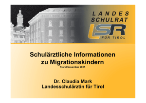 Schulärztliche Informationen zu Migrationskindern