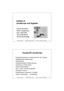 Lektion 4: JavaScript und Applets