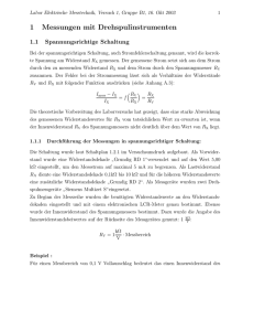 Laborbericht Elektrische Messtechnik Versuch1