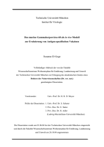 Das murine Gammaherpesvirus 68 als in vivo Modell zur