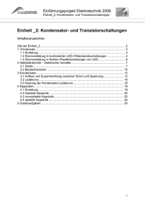 Einheit _2: Kondensator- und Transistorschaltungen