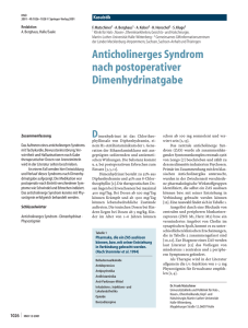 Anticholinerges Syndrom nach postoperativer Dimenhydrinatgabe