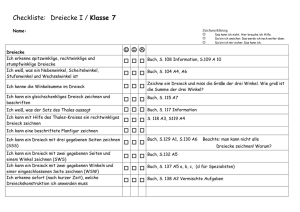 Checkliste: Dreiecke I / Klasse 7
