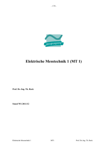 Elektrische Messtechnik 1 (MT 1) - Beuth Hochschule für Technik