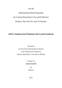 cDNA-Analysen bei Patienten mit Lynch-Syndrom