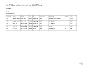 Lernfeld Datenbanken [ Normalisierung] ÜBUNG/Lösung