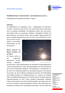 Sonnenstich und Sonnenbrand - Deutscher Feuerwehrverband