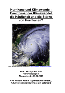 Hurrikane und Klimawandel - Hamburger Bildungsserver