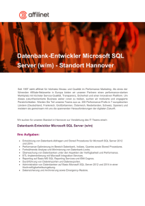 Datenbank-Entwickler Microsoft SQL Server (w/m