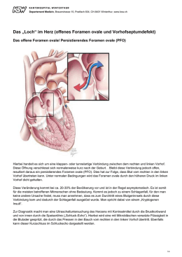PFO und ASD: Diagnostik und Therapie (1) Definition