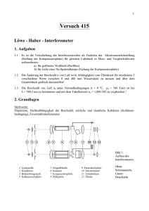 Versuch 415 Löwe - Haber - Interferometer 1. Aufgaben
