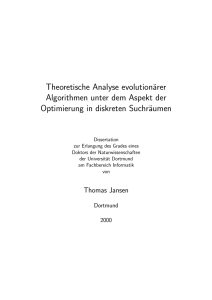 Theoretische Analyse evolutionärer Algorithmen unter dem Aspekt