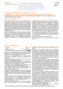 Wesentliche Anlegerinformationen - db X-trackers