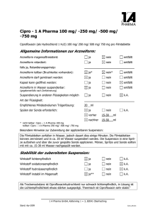 Cipro - 1 A Pharma 100 mg/ -250 mg/ -500 mg/