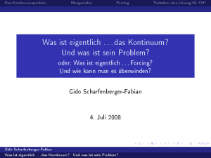 Was ist eigentlich . . . das Kontinuum? Und was ist sein Problem?