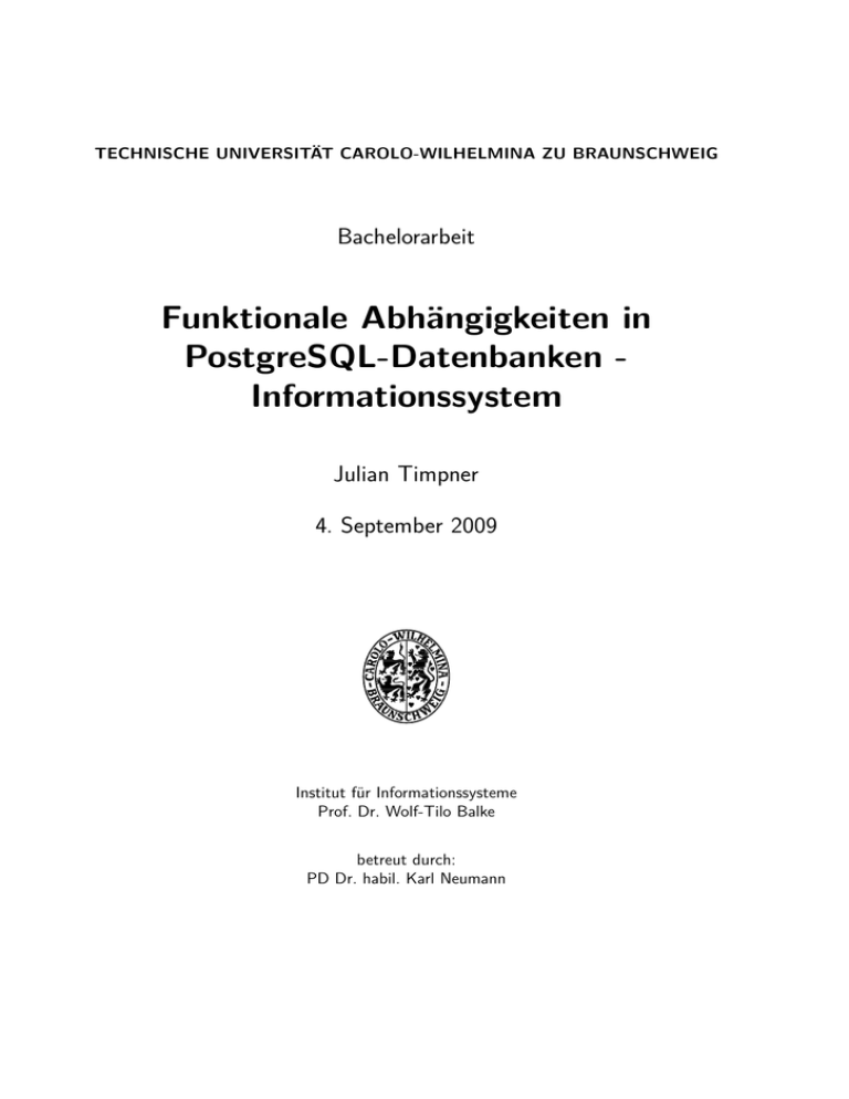 Funktionale Abhängigkeiten In PostgreSQL