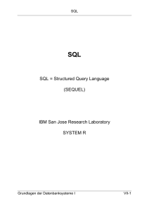 Grundlagen der Datenbanksystem I
