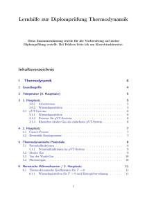 Lernhilfe zur Diplomprüfung Thermodynamik