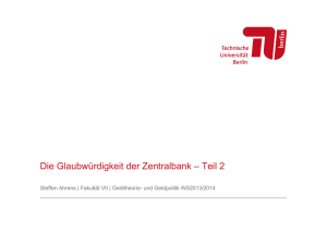 Die Glaubwürdigkeit der Zentralbank – Teil 2