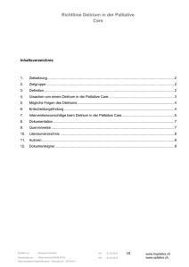 Richtlinie Delirium in der Palliative Care