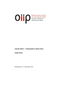 „Muslim Affairs“ – Außenpolitik im Nahen Osten Cengiz Günay