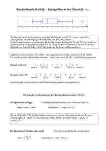 Beschreibende Statistik – Kenngrößen in der Übersicht - k