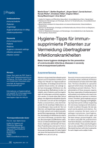 Hygiene-Tipps für immun - Institut für Hygiene und Öffentliche