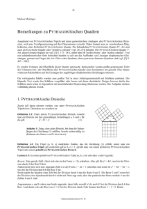Meiringer: Bemerkungen zu Pythagoräischen Quadern, Seiten 46