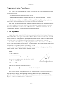 Trigonometrische Funktionen 1. Das Bogenmass